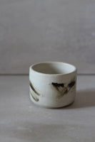 Small white and black painted cup #1 - 150ml