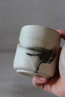 Smooth white and black painted tumbler #1 - 175ml