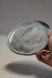 Soft blue brushstroke saucer- medium