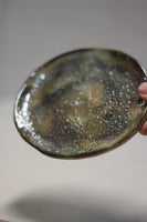 Textured black/green saucer- medium