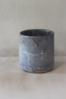 Blue smoke cylindrical vessel- Salvaged ash glaze (planter/vase/utensil holder)