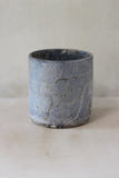 Blue smoke cylindrical vessel- Salvaged ash glaze (planter/vase/utensil holder)