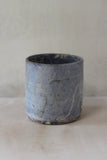Blue smoke cylindrical vessel- Salvaged ash glaze (planter/vase/utensil holder)