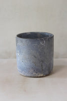Blue smoke cylindrical vessel- Salvaged ash glaze (planter/vase/utensil holder)