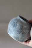 Small wide mouthed vessel- Salvaged ash glaze (frosty blue)